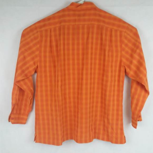Men's XXL Vibrant Orange Checks Button Shirt - Picture 5 of 5
